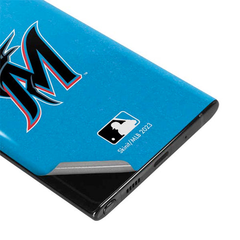 MLB Miami Marlins Solid Distressed Galaxy Note 10 Plus Skin