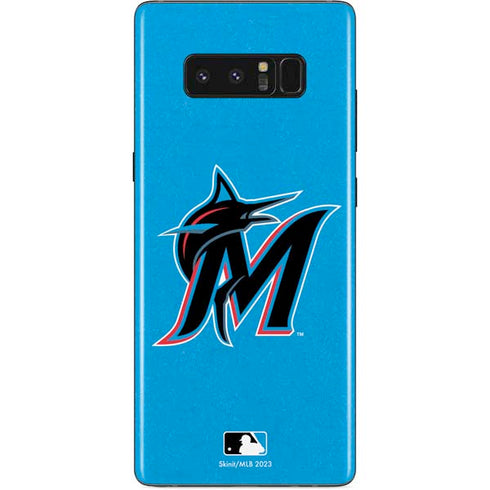 MLB Miami Marlins Solid Distressed Galaxy Note 8 Skin