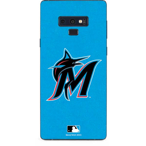 MLB Miami Marlins Solid Distressed Galaxy Note 9 Skin
