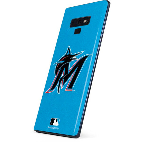 MLB Miami Marlins Solid Distressed Galaxy Note 9 Skin