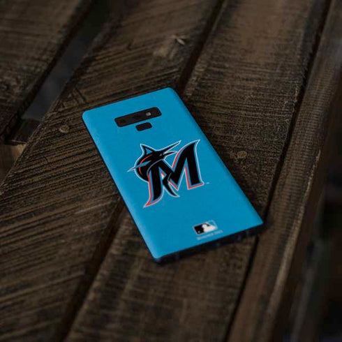 MLB Miami Marlins Solid Distressed Galaxy Note 9 Skin
