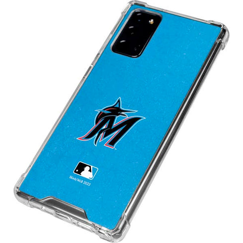 MLB Miami Marlins Solid Distressed Galaxy Note20 5G Clear Case