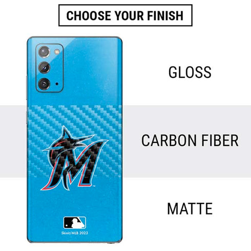 MLB Miami Marlins Solid Distressed Galaxy Note20 5G Skin