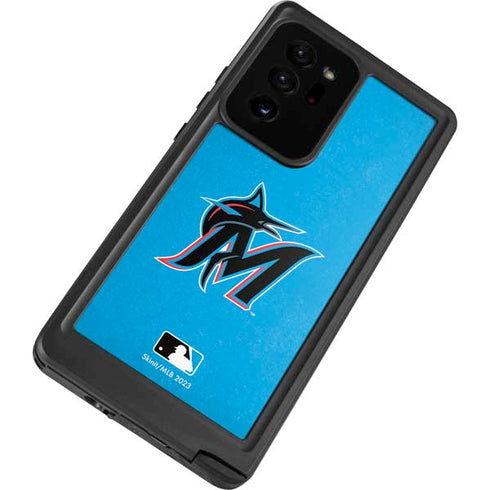 MLB Miami Marlins Solid Distressed Galaxy Note20 Ultra 5G Waterproof Case