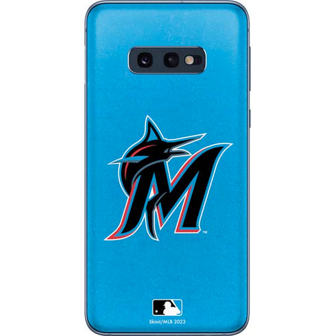 MLB Miami Marlins Solid Distressed Galaxy S10e Skin