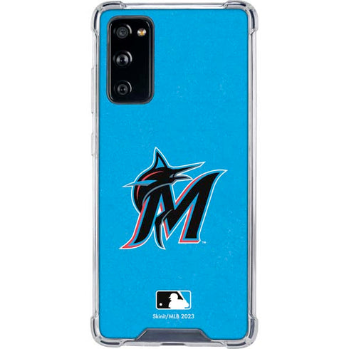 MLB Miami Marlins Solid Distressed Galaxy S20 FE Clear Case