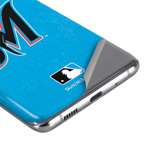 MLB Miami Marlins Solid Distressed Galaxy S20 Skin