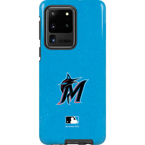 MLB Miami Marlins Solid Distressed Galaxy S20 Ultra 5G Pro Case