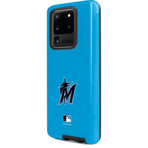 MLB Miami Marlins Solid Distressed Galaxy S20 Ultra 5G Pro Case