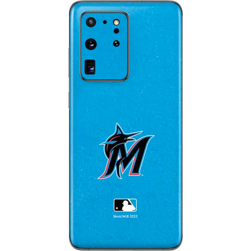 MLB Miami Marlins Solid Distressed Galaxy S20 Ultra 5G Skin