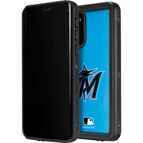 MLB Miami Marlins Solid Distressed Galaxy S20 Waterproof Case