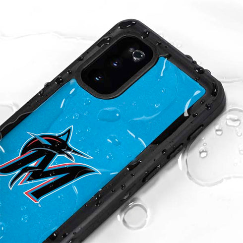 MLB Miami Marlins Solid Distressed Galaxy S20 Waterproof Case