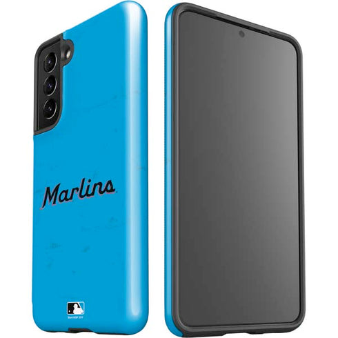 MLB Miami Marlins Solid Distressed Galaxy S21 5G Pro Case