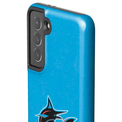 MLB Miami Marlins Solid Distressed Galaxy S21 5G Pro Case