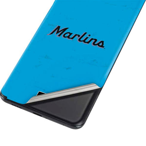 MLB Miami Marlins Solid Distressed Galaxy S21 5G Skin