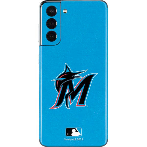 MLB Miami Marlins Solid Distressed Galaxy S21 5G Skin