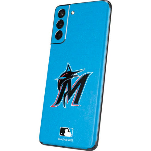 MLB Miami Marlins Solid Distressed Galaxy S21 5G Skin