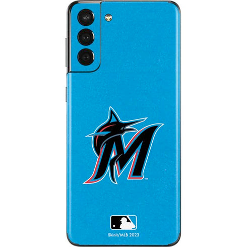 MLB Miami Marlins Solid Distressed Galaxy S21 Plus 5G Skin