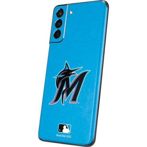 MLB Miami Marlins Solid Distressed Galaxy S21 Plus 5G Skin