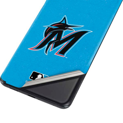 MLB Miami Marlins Solid Distressed Galaxy S21 Ultra 5G Skin