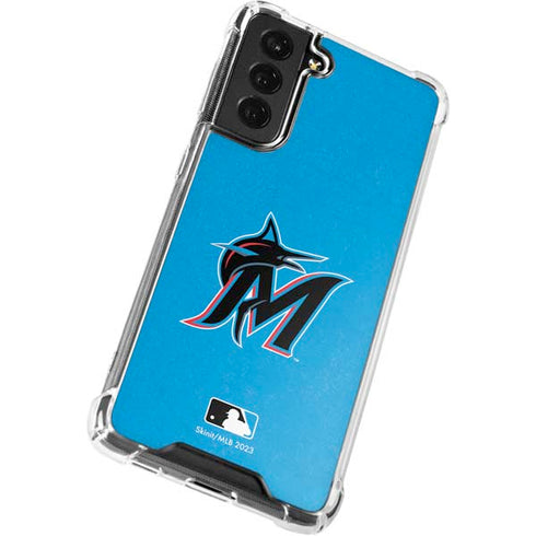 MLB Miami Marlins Solid Distressed Galaxy S22 Plus Clear Case