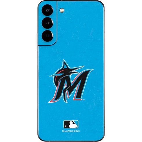 MLB Miami Marlins Solid Distressed Galaxy S22 Plus Skin