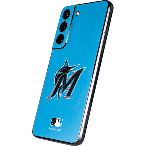 MLB Miami Marlins Solid Distressed Galaxy S22 Skin