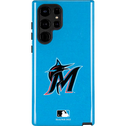 MLB Miami Marlins Solid Distressed Galaxy S22 Ultra Pro Case