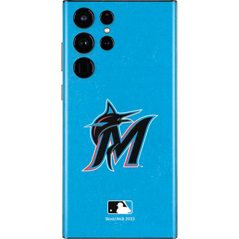MLB Miami Marlins Solid Distressed Galaxy S22 Ultra Skin