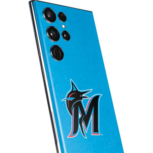 MLB Miami Marlins Solid Distressed Galaxy S22 Ultra Skin