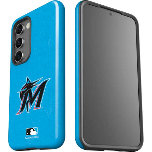 MLB Miami Marlins Solid Distressed Galaxy S23 Plus Pro Case