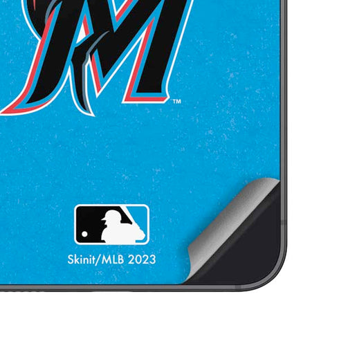 MLB Miami Marlins Solid Distressed Galaxy S23 Skin