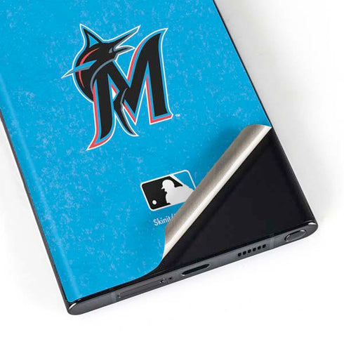 MLB Miami Marlins Solid Distressed Galaxy S23 Ultra Skin