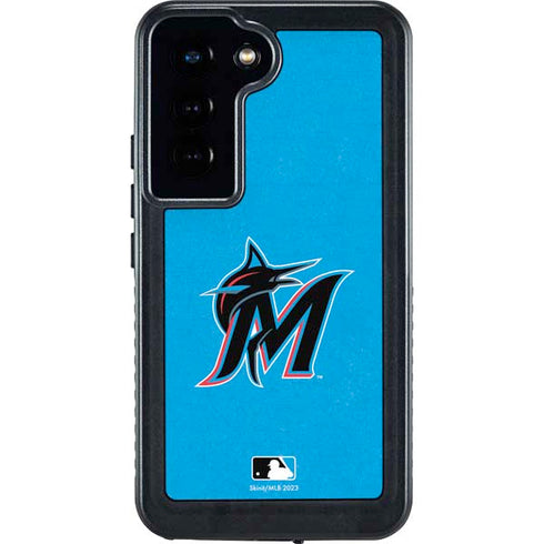 MLB Miami Marlins Solid Distressed Galaxy S23 Waterproof Case