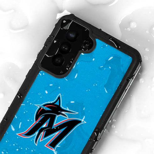 MLB Miami Marlins Solid Distressed Galaxy S23 Waterproof Case