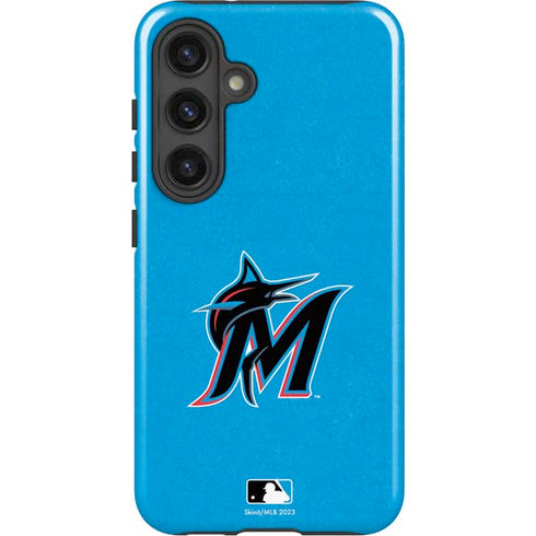 MLB Miami Marlins Solid Distressed Galaxy S24 Impact Case