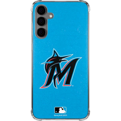 MLB Miami Marlins Solid Distressed Galaxy S24 Plus Clear Case