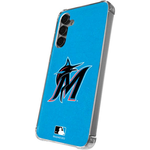 MLB Miami Marlins Solid Distressed Galaxy S24 Plus Clear Case