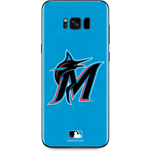 MLB Miami Marlins Solid Distressed Galaxy S8 Skin