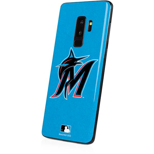 MLB Miami Marlins Solid Distressed Galaxy S9 Plus Skin