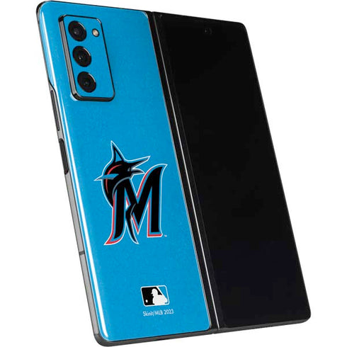 MLB Miami Marlins Solid Distressed Galaxy Z Fold2 5G Skin