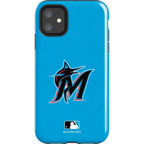 MLB Miami Marlins Solid Distressed iPhone 11 Impact Case