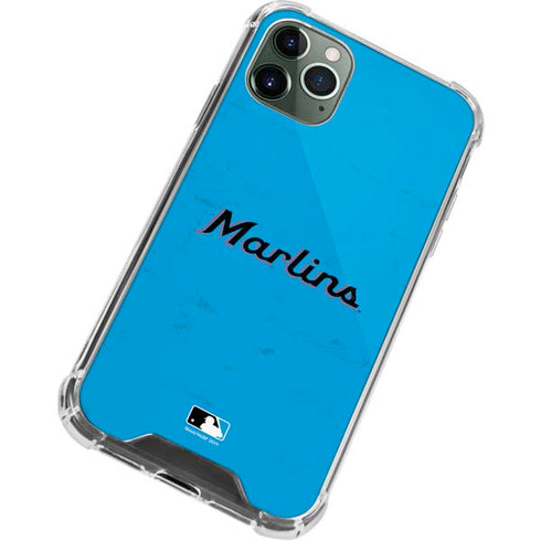 MLB Miami Marlins Solid Distressed iPhone 11 Pro Max Clear Case