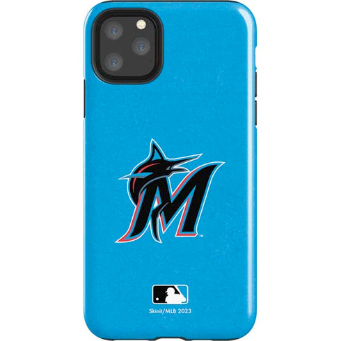 MLB Miami Marlins Solid Distressed iPhone 11 Pro Max Impact Case