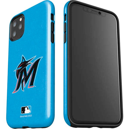 MLB Miami Marlins Solid Distressed iPhone 11 Pro Max Impact Case