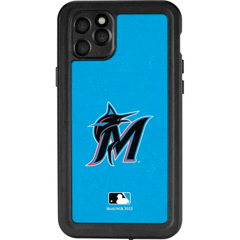 MLB Miami Marlins Solid Distressed iPhone 11 Pro Max Waterproof Case