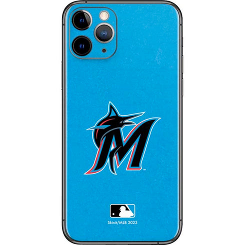 MLB Miami Marlins Solid Distressed iPhone 11 Pro Skin