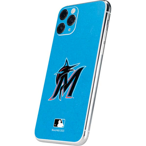 MLB Miami Marlins Solid Distressed iPhone 11 Pro Skin