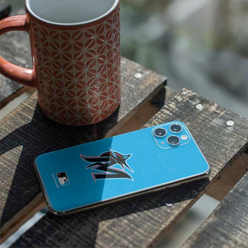 MLB Miami Marlins Solid Distressed iPhone 11 Pro Skin