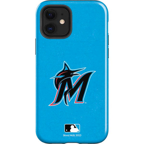 MLB Miami Marlins Solid Distressed iPhone 12 Impact Case